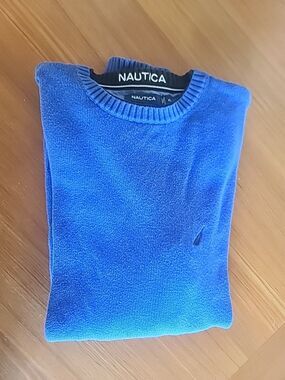 Nautica Men's Sweater Size XL Blue 100% Cotton